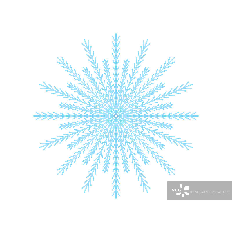 雪花孤立在白色的背景上。平雪图标剪影。新年的主题。矢量图图片素材