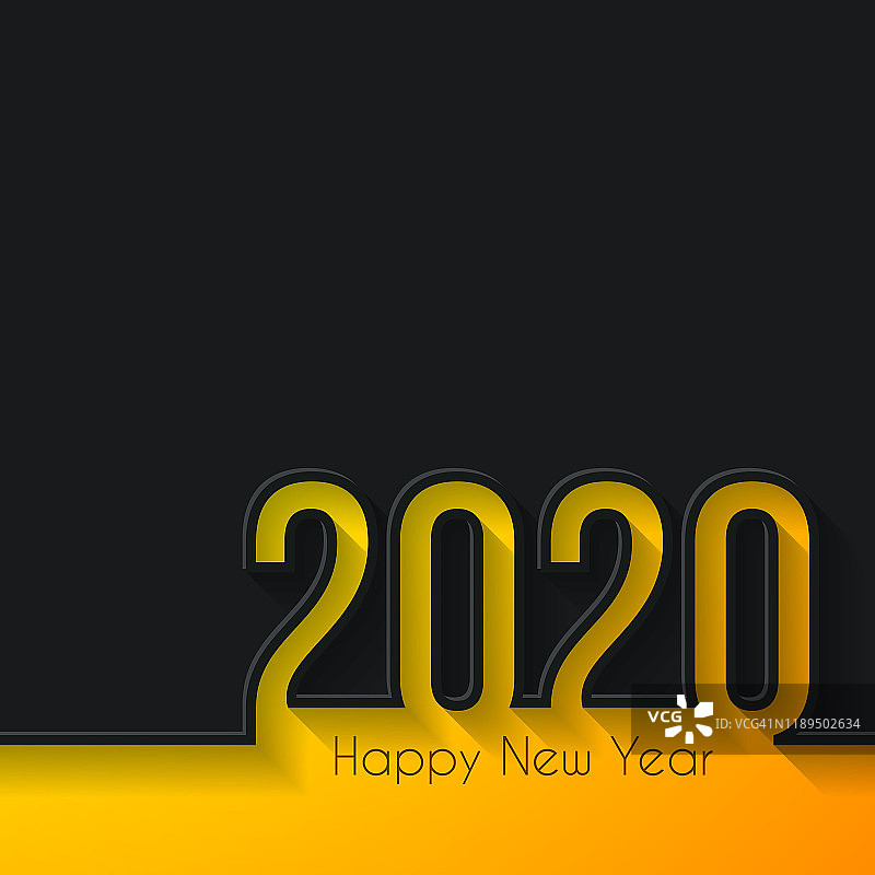 2020年新年快乐——黑色背景图片素材