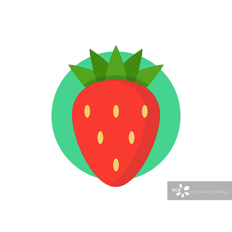 草莓图标。矢量插图。平面设计。图片素材