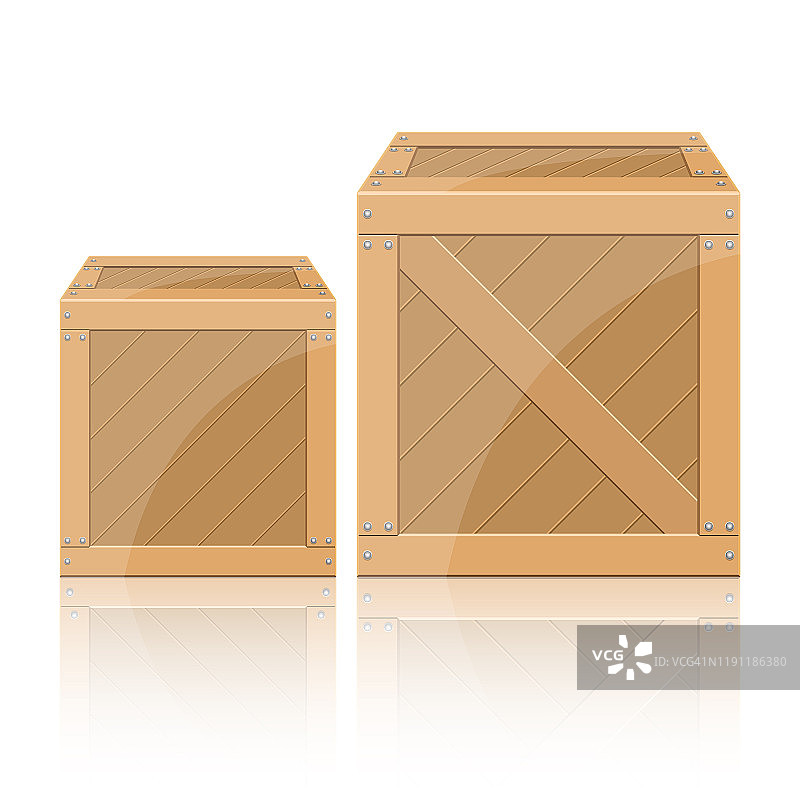 木箱矢量设计插图孤立在白色的背景图片素材
