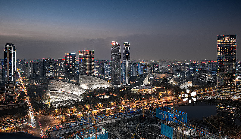 中国成都的城市天际线图片素材