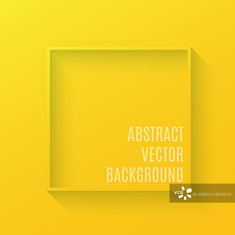 抽象三维方形框架与渐变颜色背景。黄色抽象背景，设计元素的名片，广告，宣传册和标签。图片素材