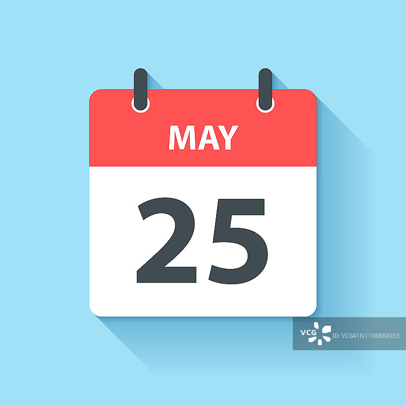 5月25日-日日历图标在平面设计风格图片素材