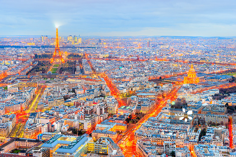 巴黎鸟瞰图，法国图片素材