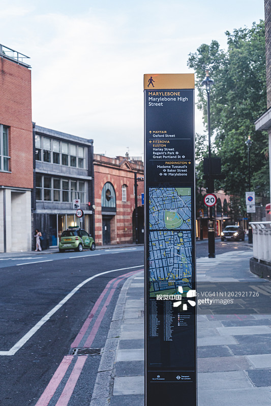 伦敦Marylebone高街的城市规划图片素材