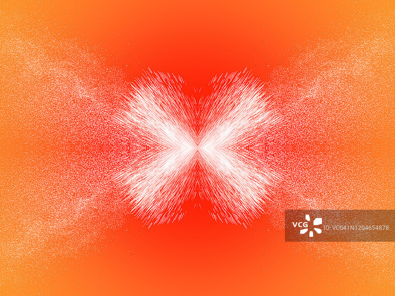 在橙色的背景上，水滴漂浮在白色的空气中，形成了完整的纹理框架图片素材
