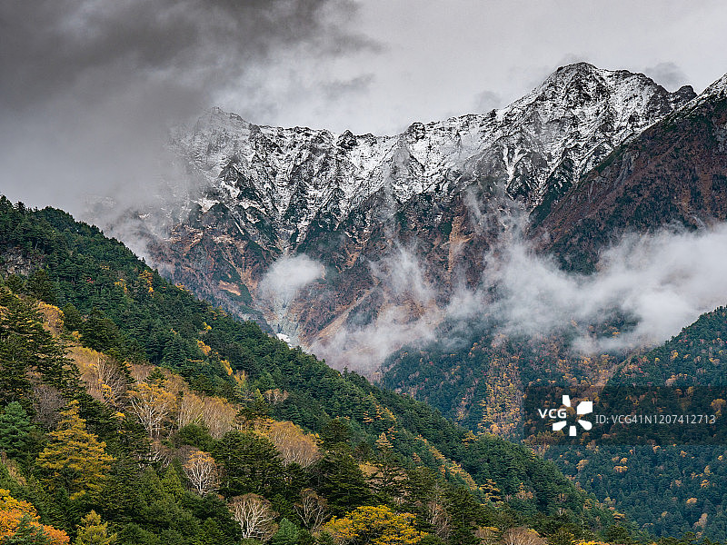 日本长野县秋季上高内国家公园谷地图片素材