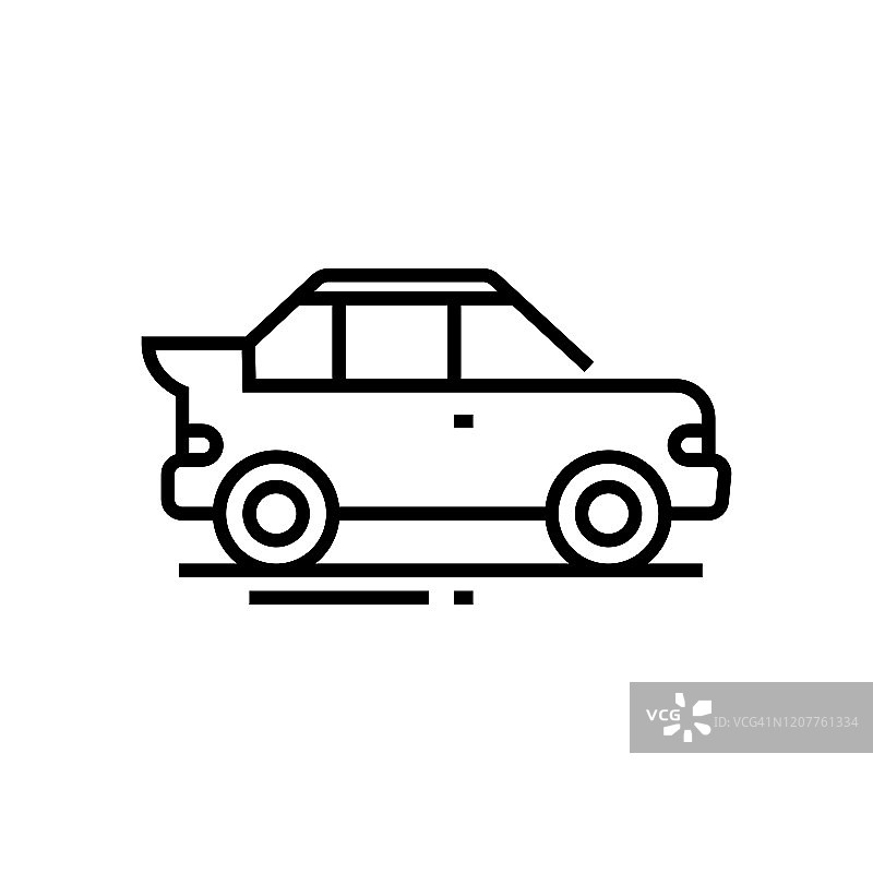 汽车线图标，概念标志，轮廓矢量插图，线性符号图片素材