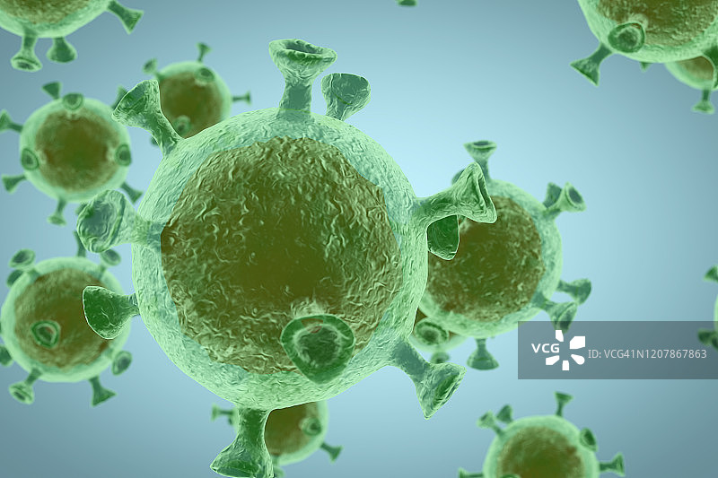 冠状病毒,3 d渲染图片素材