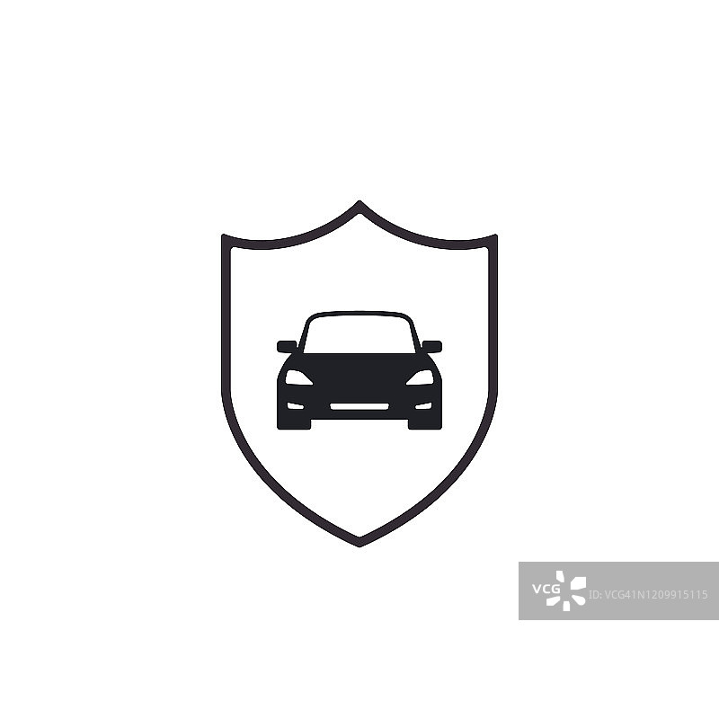车盾图标，运输保险符号，矢量插图图片素材
