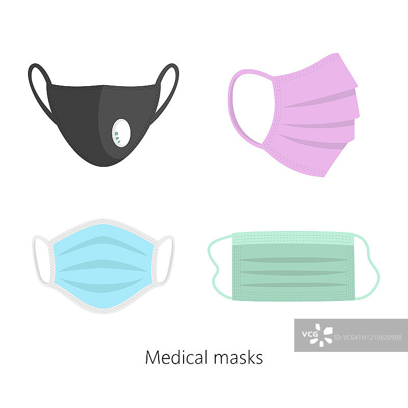 全套安全呼吸面罩、医用呼吸面罩。图片素材