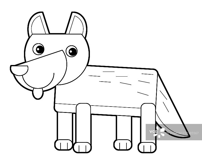 卡通素描绘制澳大利亚场景与动物野狗在白色的背景插图图片素材