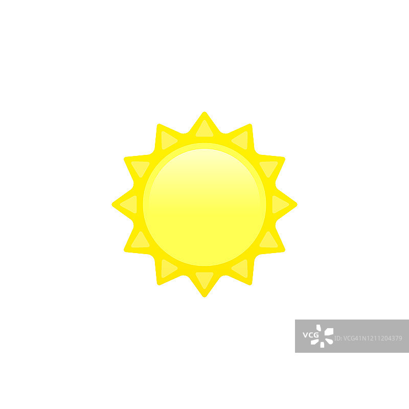 太阳图标。矢量标志在平面风格孤立的白色图片素材