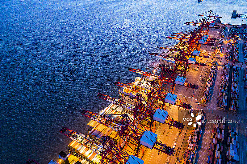 上海洋山深水港鸟瞰图图片素材