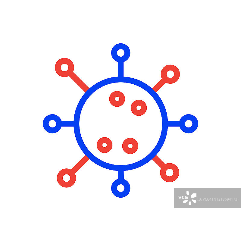 冠状病毒2019-nCoV -大流行矢量线图标-简单线符号，优质设计元素图片素材