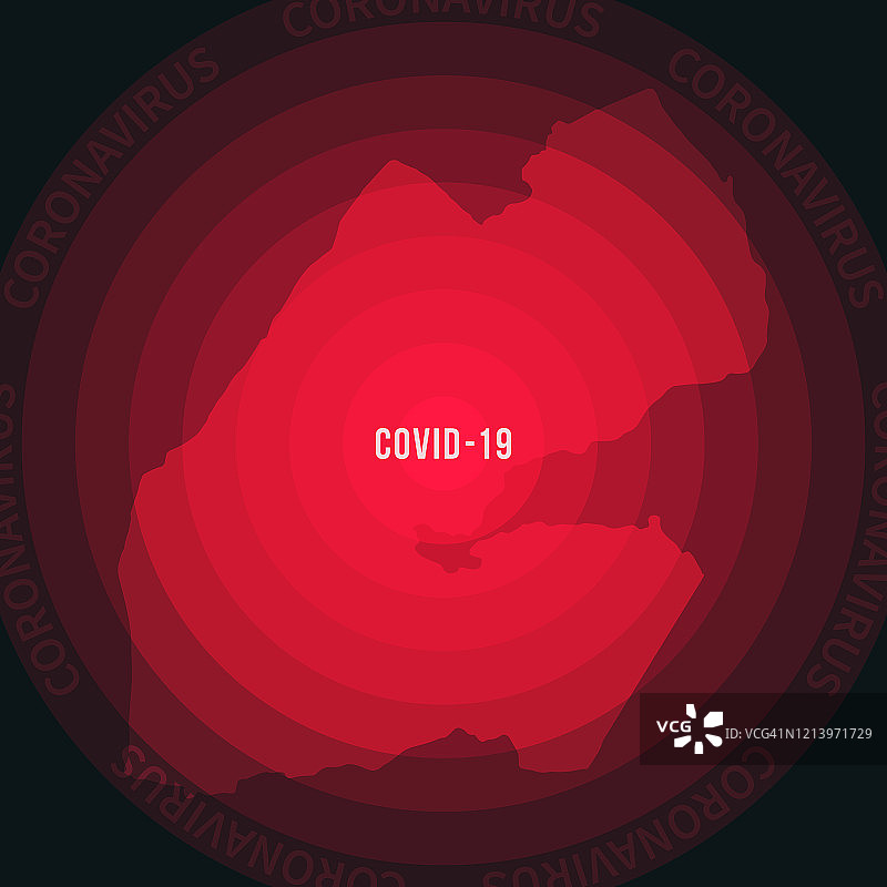 吉布提COVID-19传播地图。冠状病毒爆发图片素材