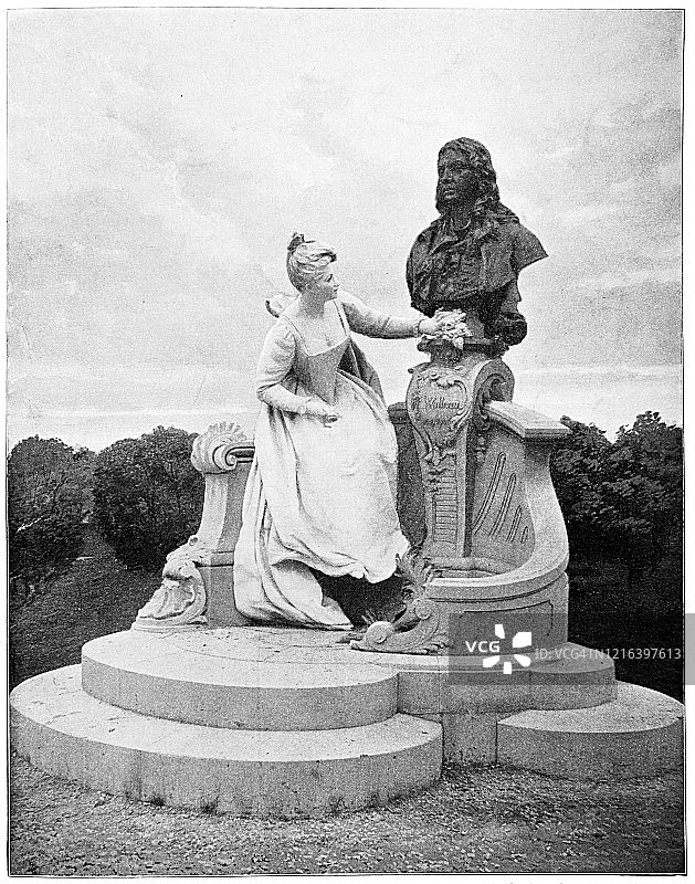 让-安东尼·华托纪念碑，位于巴黎卢森堡宫的花园里图片素材