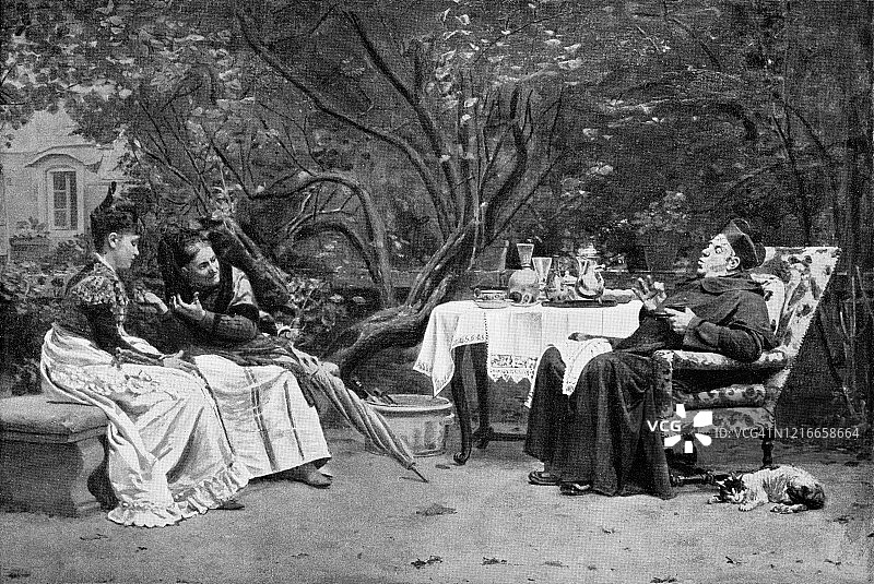杰汗·乔治·维伯特的《训诫》——19世纪图片素材