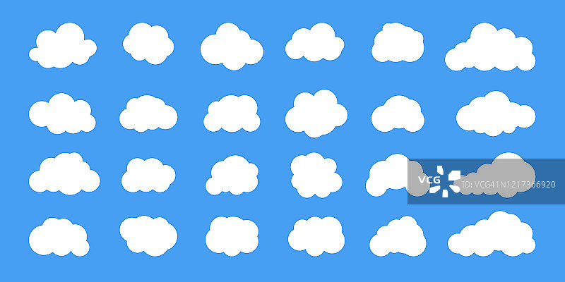 云平面设置蓝色天空矢量天气气泡图标图片素材