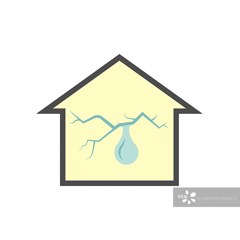 家居问题和漏水矢量图标设计。图片素材