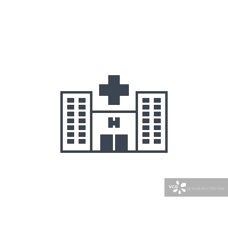 医院相关的矢量字形图标。图片素材