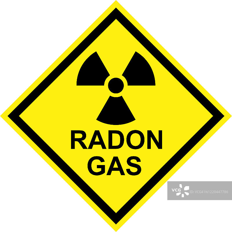 氡气体黄色辐射危险标志图片素材