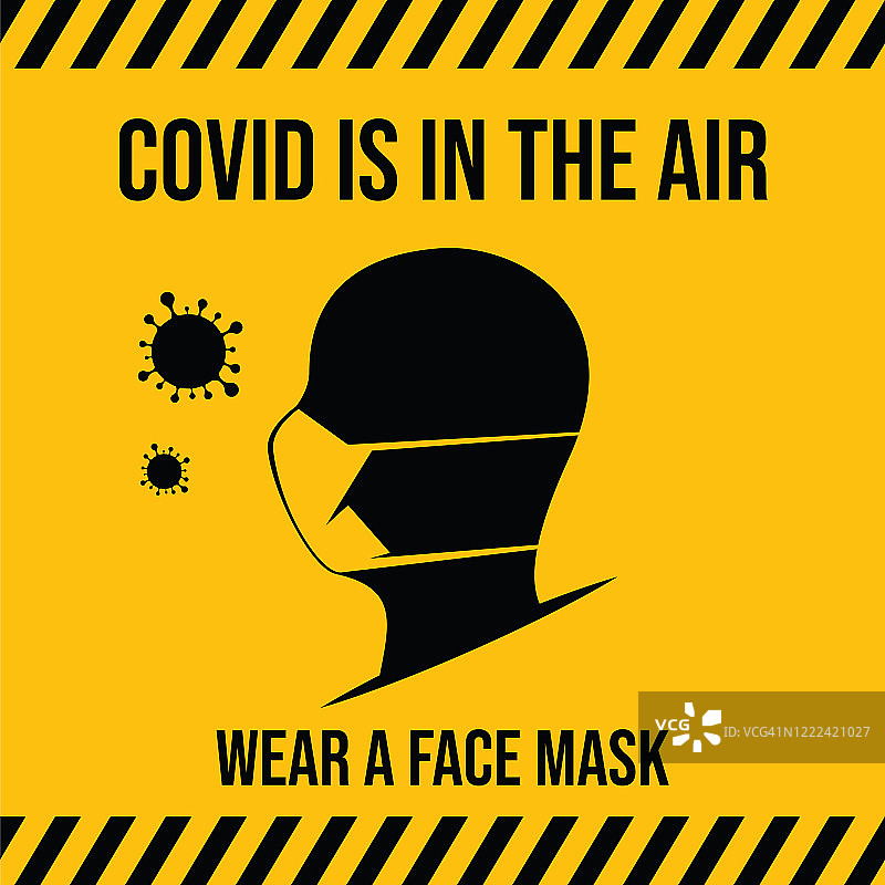 病毒病媒介带口罩图标。新型冠状病毒病概念设计图库。Covid-19向量模板图片素材