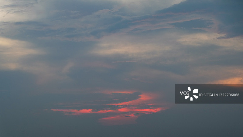 白云和美丽的蓝天背景，日落的天空图片素材