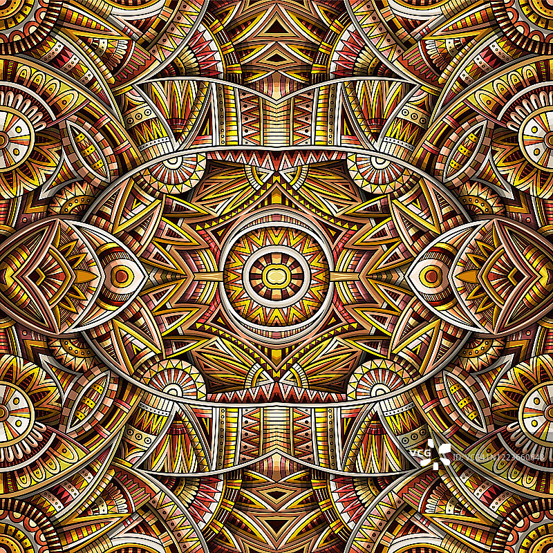 抽象民族地毯装饰无缝图案。向量的背景。图片素材
