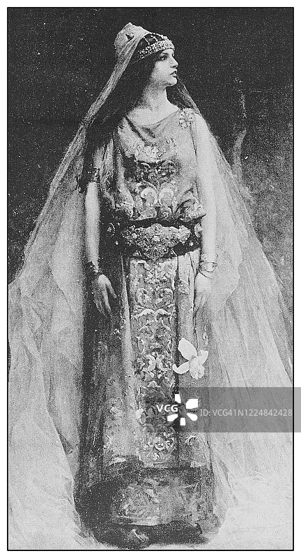 19世纪著名的古董画:保罗·西纳巴尔第的王公之女图片素材