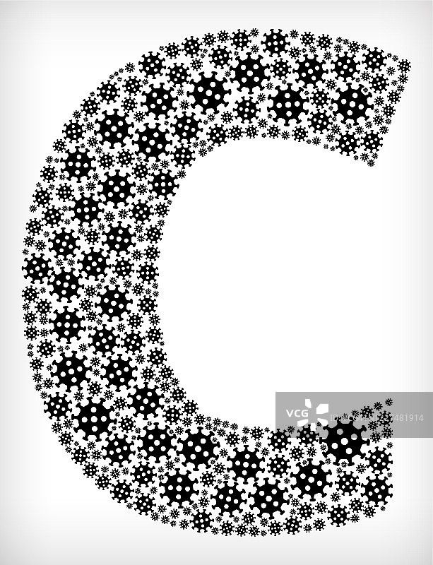字母C流感冠状病毒图标模式图片素材
