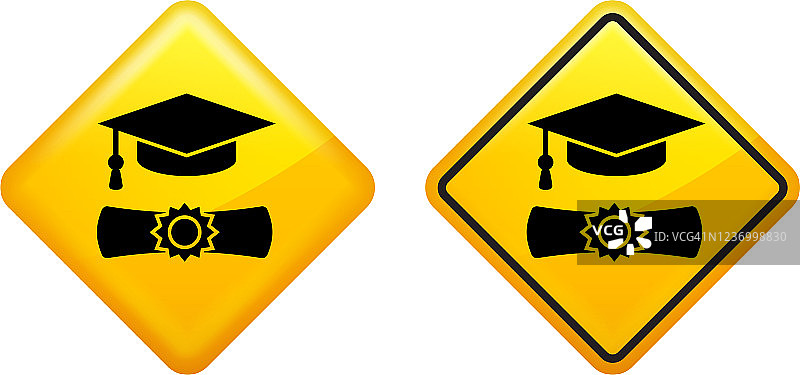 毕业帽和文凭图标图片素材