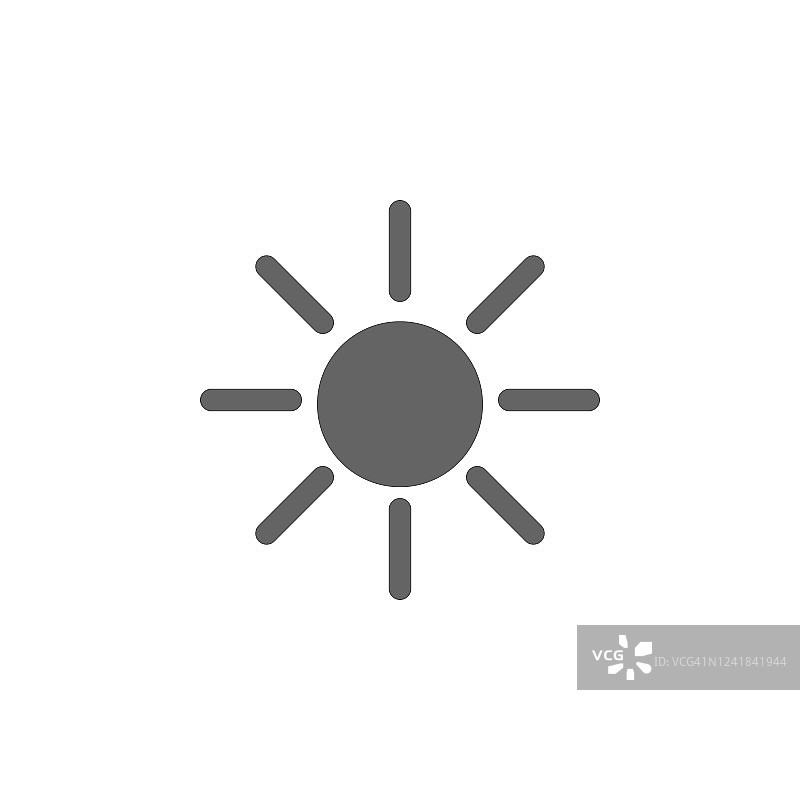 太阳图标。简单的矢量夏季图标的用户界面和用户体验，网站或移动应用程序图片素材