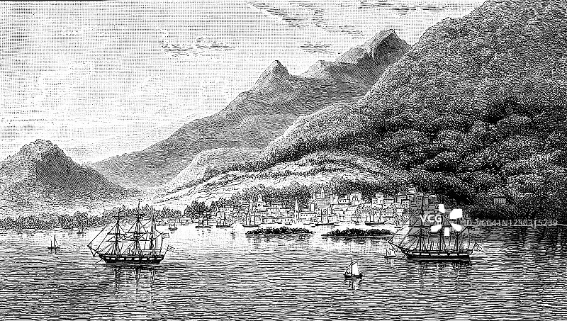 海地太子港，加勒比地区，19世纪图片素材