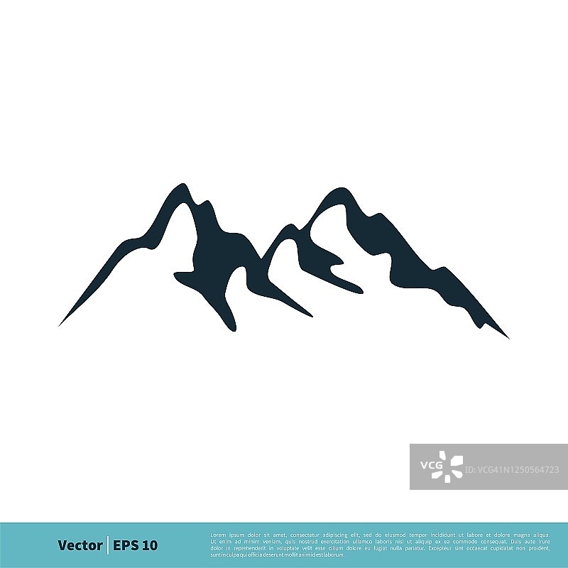山，火山，顶峰，顶峰图标矢量标志模板插图设计。向量EPS 10。图片素材