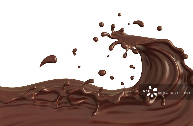 巧克力飞溅的背景。图片素材