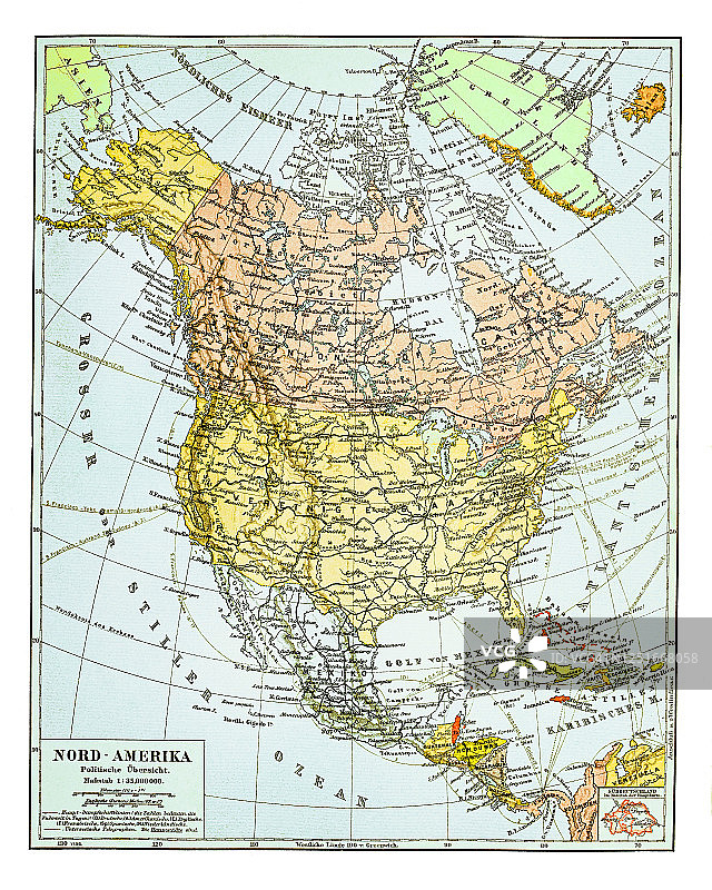 北美的旧地图图片素材