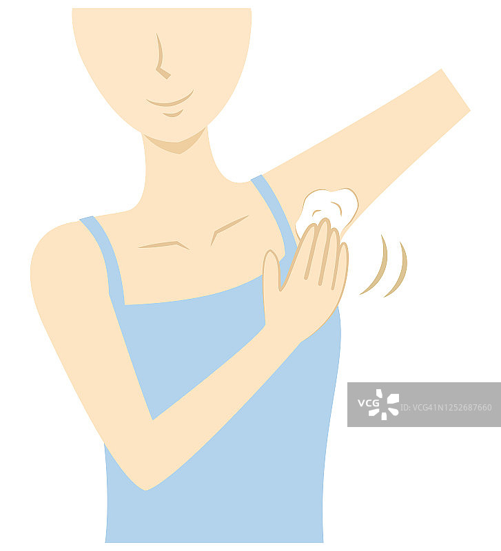女性涂抹面霜保湿除臭身体护理图片素材