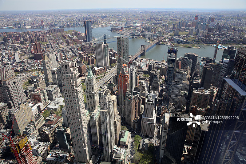 曼哈顿鸟瞰图。纽约市。美国图片素材