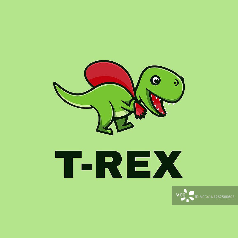 矢量插图T-Rex简单吉祥物风格。图片素材