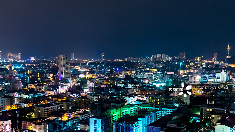 泰国芭堤雅360度全景夜景图片素材