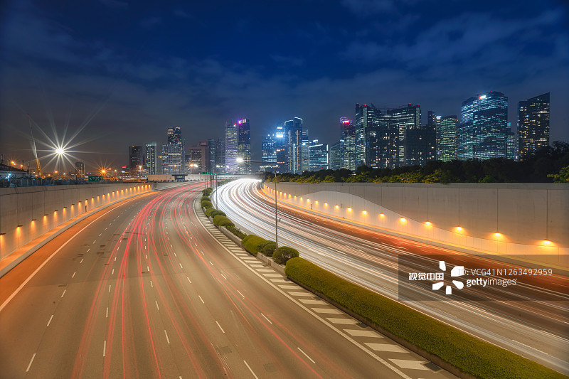 新加坡城市高速公路。图片素材