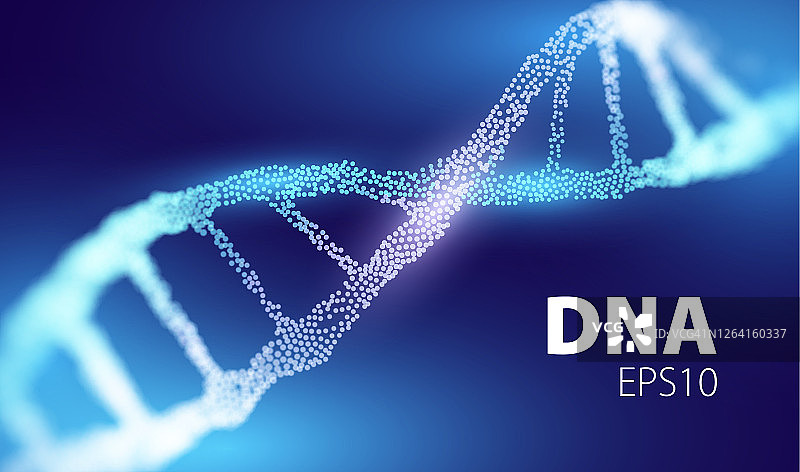 未来的医学技术。基因的抽象概念。DNA向量背景。基因组技术。图片素材