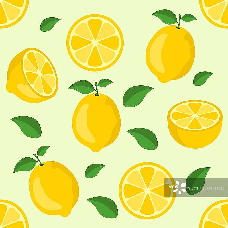 柠檬柑橘重复图案织物礼品包装墙纹理背景向量图片素材