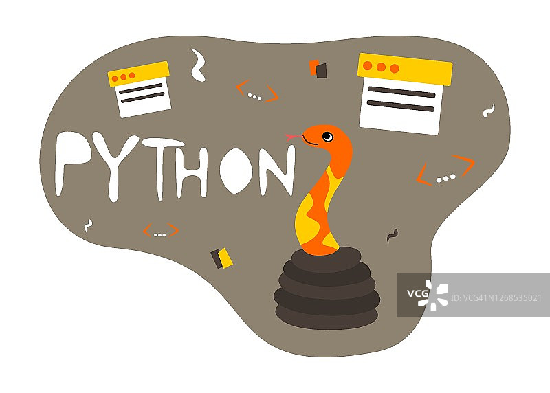 Python代码语言符号。编程、编码和开发的概念。图片素材