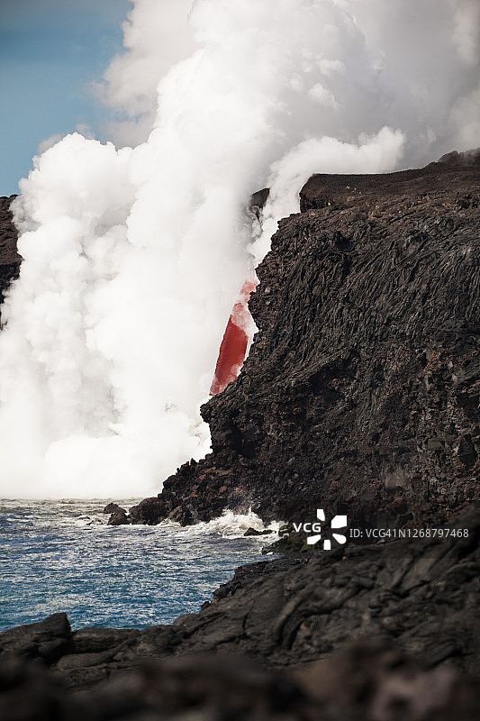 熔岩流，基拉韦厄火山，夏威夷群岛图片素材