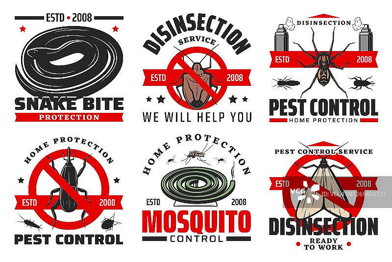 害虫控制和消毒服务载体图标图片素材