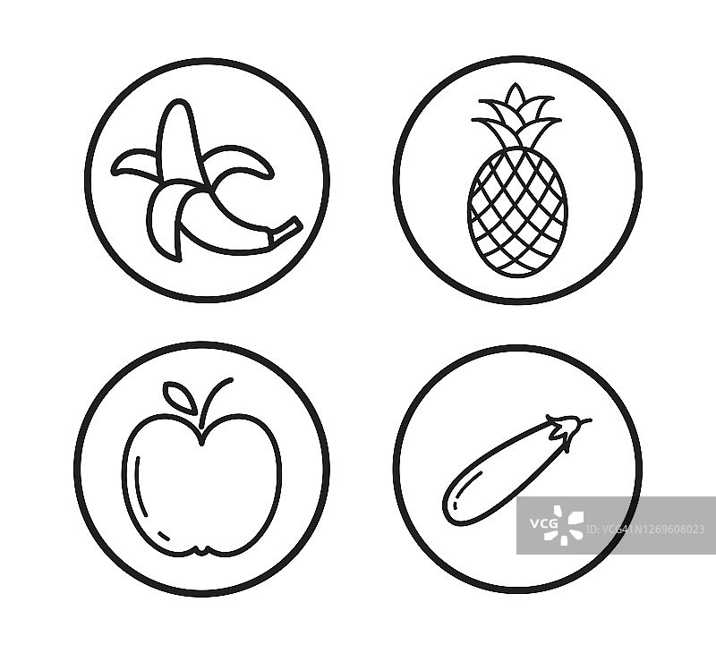 水果图标矢量标志设计模板图片素材