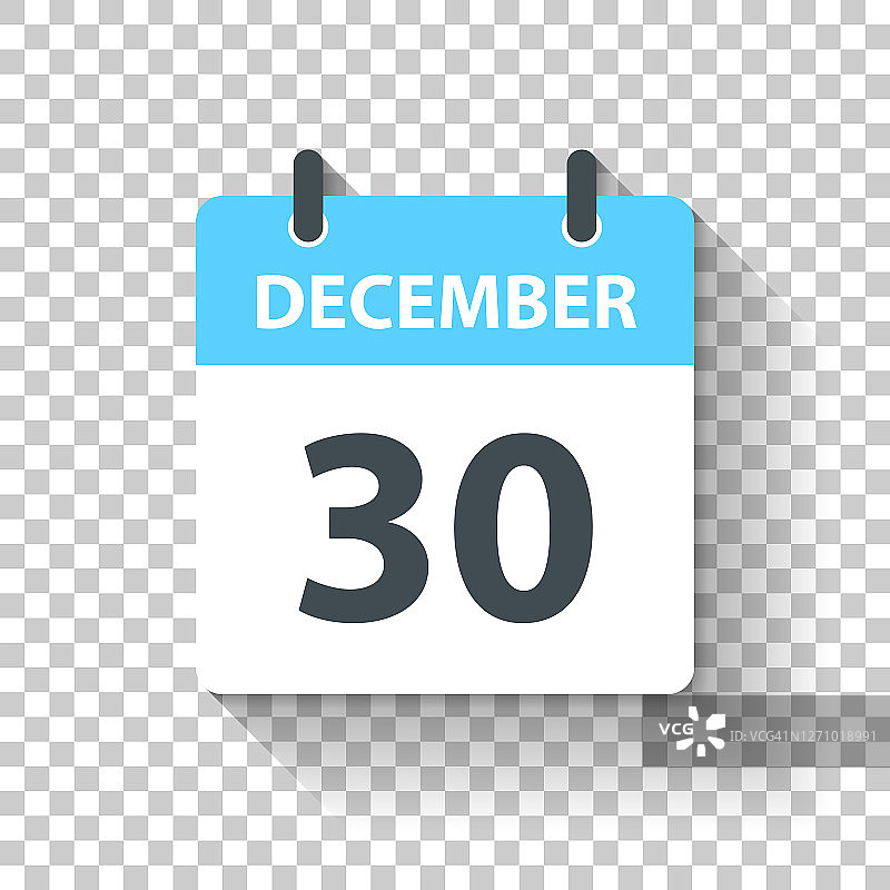 12月30日-每日日历图标在平面设计风格图片素材
