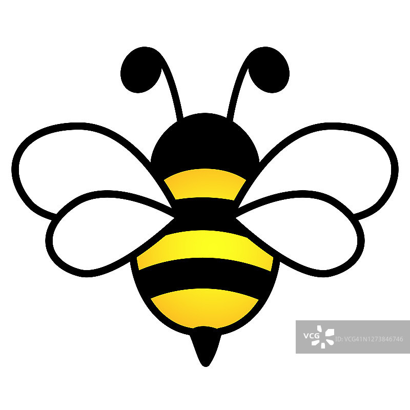 蜜蜂平图标。图片素材
